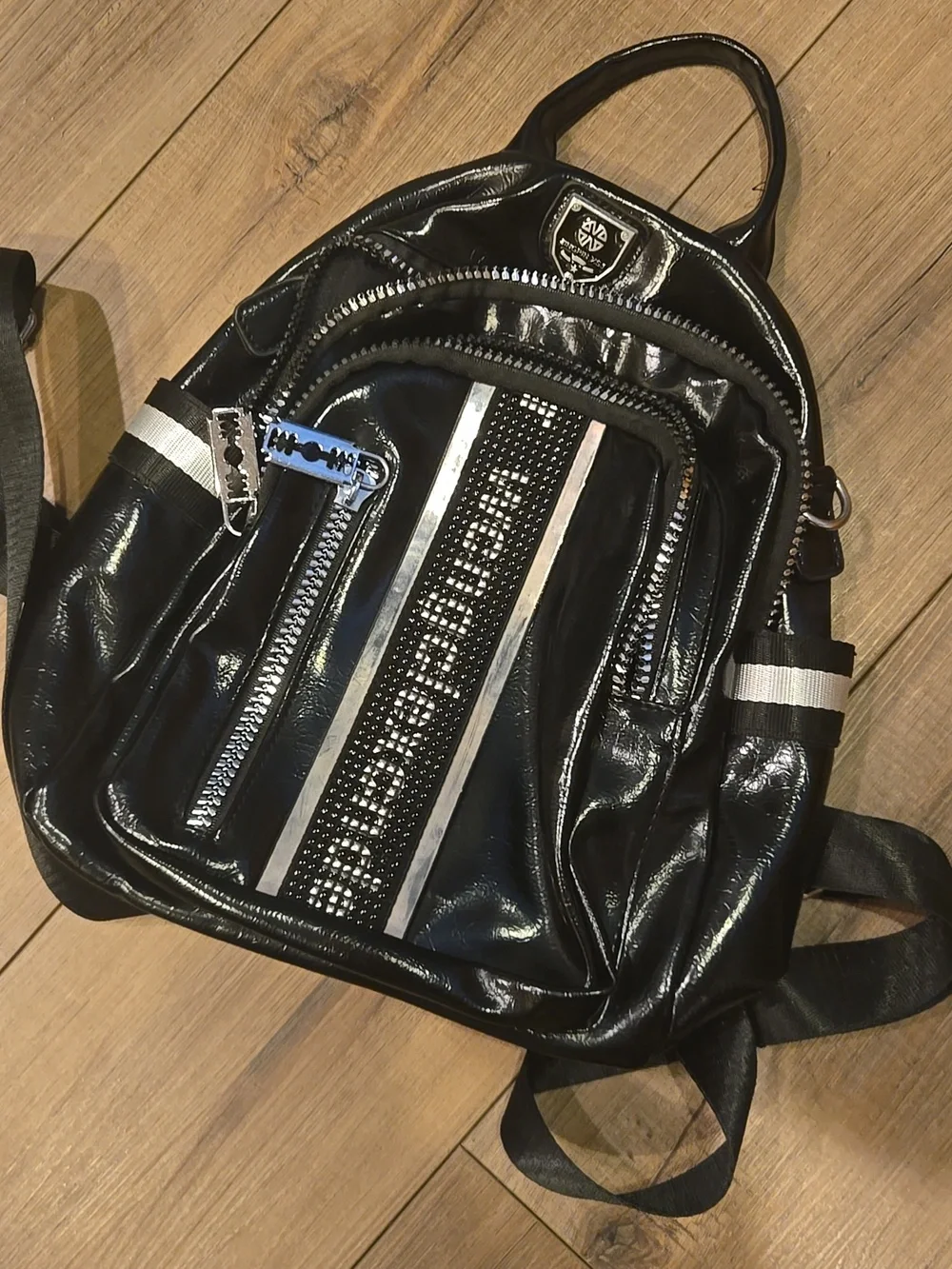 Backpack Small Metal Goth Travel Gym Bag